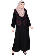 Blossomy Dubai Style Abaya Black