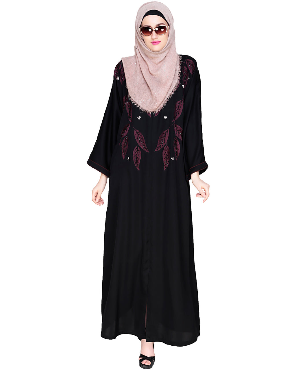 Blossomy Dubai Style Abaya Black