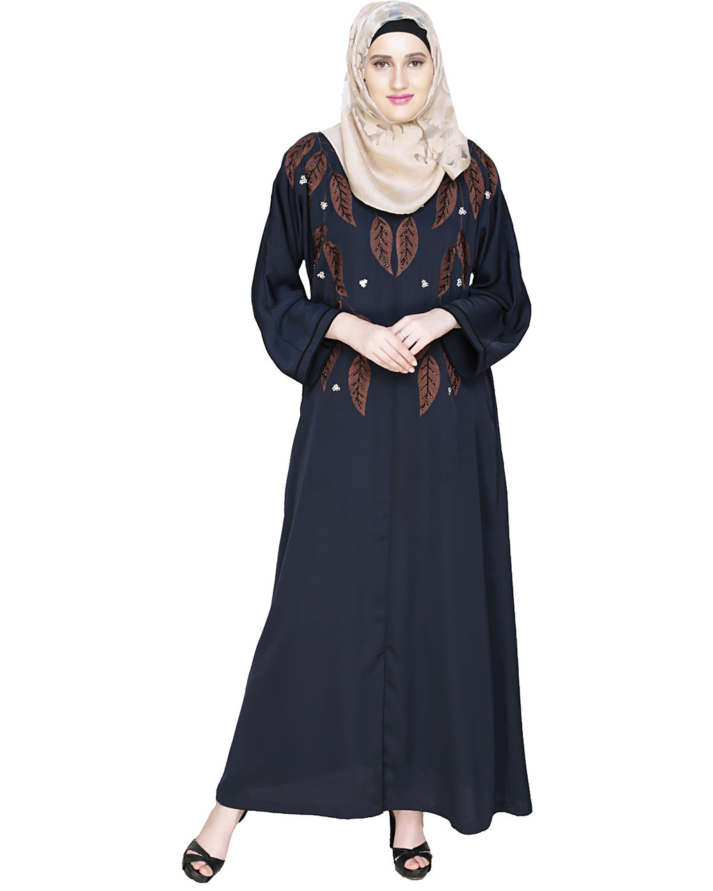 Blossomy Dubai Style Abaya Blue