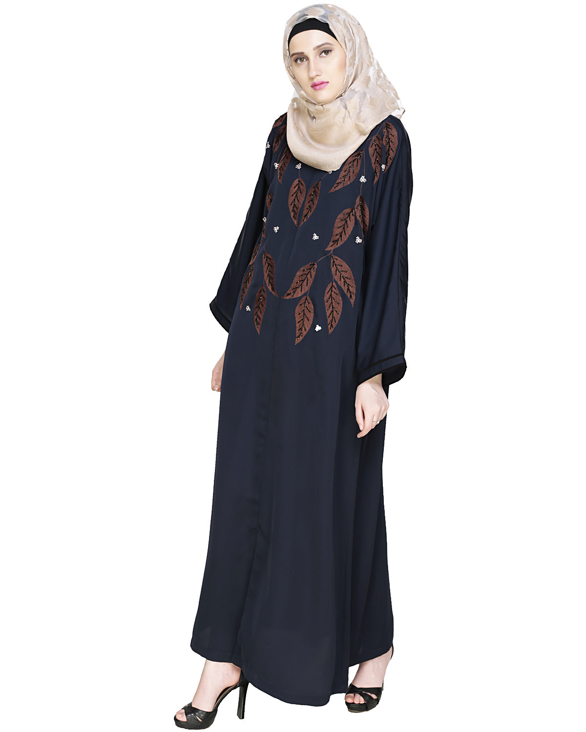 Blossomy Dubai Style Abaya Blue