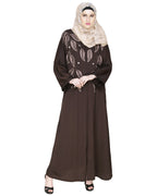 Blossomy Dubai Style Abaya Dark Brown