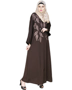 Blossomy Dubai Style Abaya Dark Brown