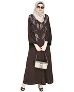 Blossomy Dubai Style Abaya Dark Brown