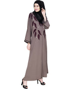Blossomy Dubai Style Abaya Umber Brown