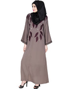 Blossomy Dubai Style Abaya Umber Brown