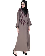 Blossomy Dubai Style Abaya Umber Brown