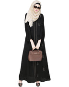 Botanic Beaded Dubai Style Abaya Oak Brown