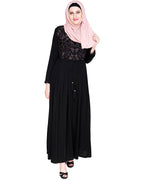 Sylvan Pleated Dubai Style Abaya Black S