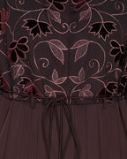 Sylvan Pleated Dubai Style Abaya Brown S