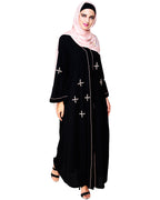 Newfangled Pearl Embroidered Abaya Black