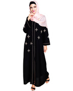 Newfangled Pearl Embroidered Abaya Black