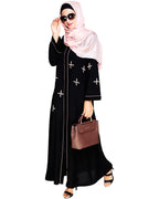Newfangled Pearl Embroidered Abaya Black