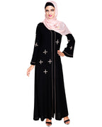 Newfangled Pearl Embroidered Abaya Black