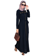 Metallic Sheen Front Zipper Abaya Blue