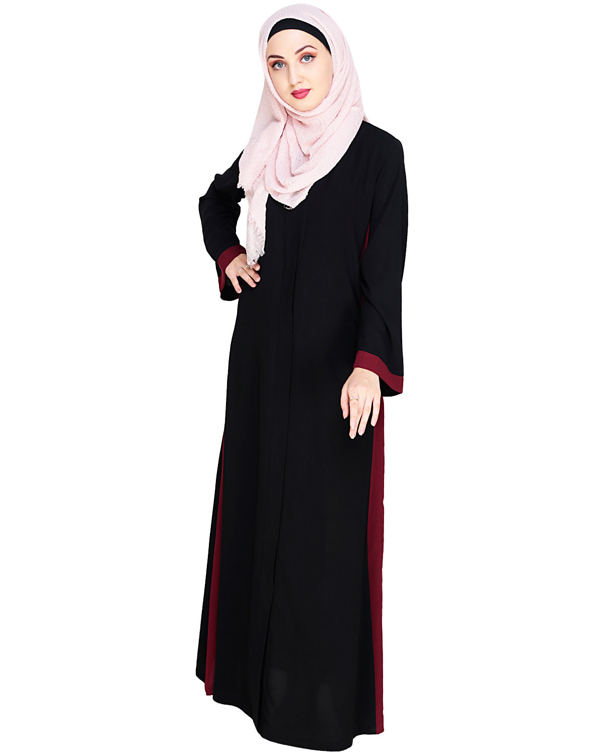 Side Panelled Abaya Black