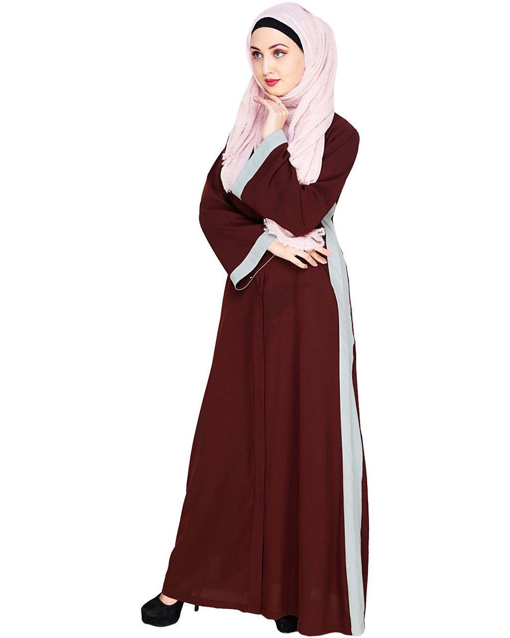 Side Panelled Abaya Black