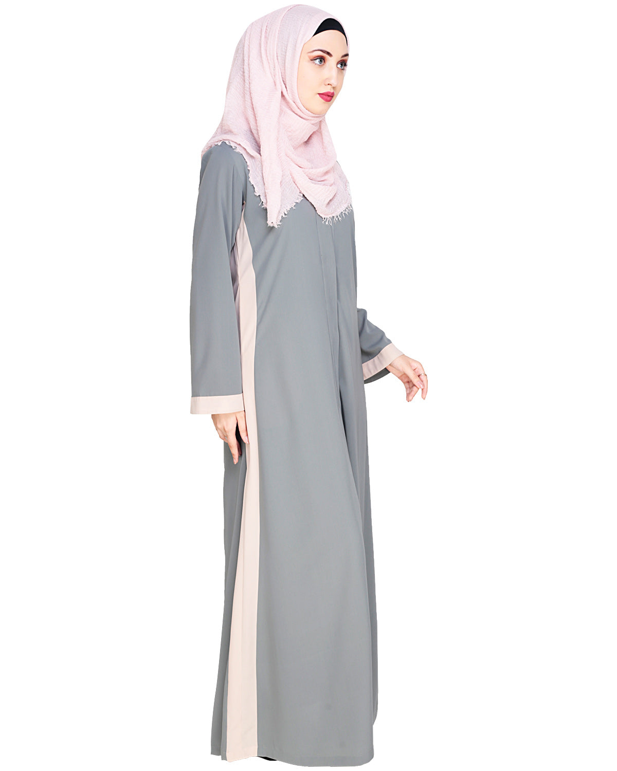 Side Panelled Abaya Brown