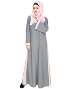 Side Panelled Abaya Grey