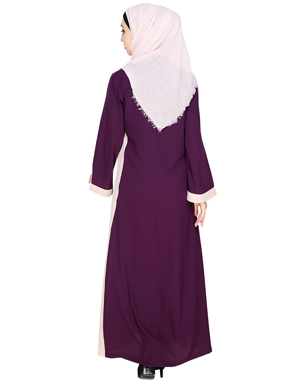 Side Panelled Abaya Grey