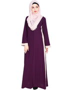 Side Panelled Abaya Purple