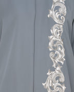 Dual Shade Floral Embroidered Beige Kaftan Wine
