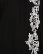 Dual Shade Floral Embroidered Beige Kaftan Wine