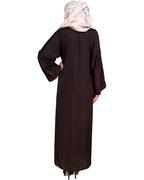 Floral Pendant Dubai Style Abaya Brown