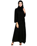 Exquisite Stone Work Sophisticated Black Dubai Style Abaya Black