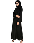 Exquisite Stone Work Classy Black Dubai Style Abaya Black