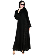 Exquisite Stone Work Classic Black Dubai Style Abaya Black