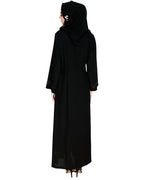 Exquisite Stone Work Classic Black Dubai Style Abaya Black