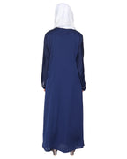 Appealing Floral Embroidery Dubai Style Abaya White