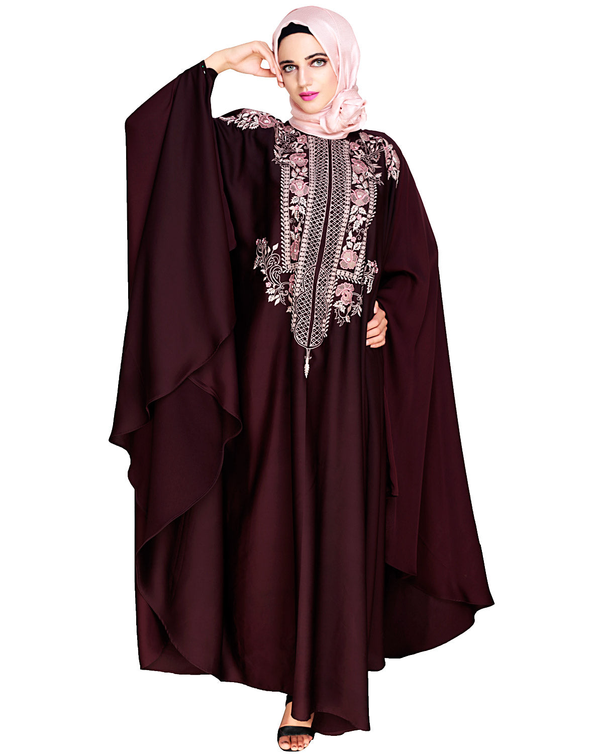 Royal Beige Irani Kaftan Wine