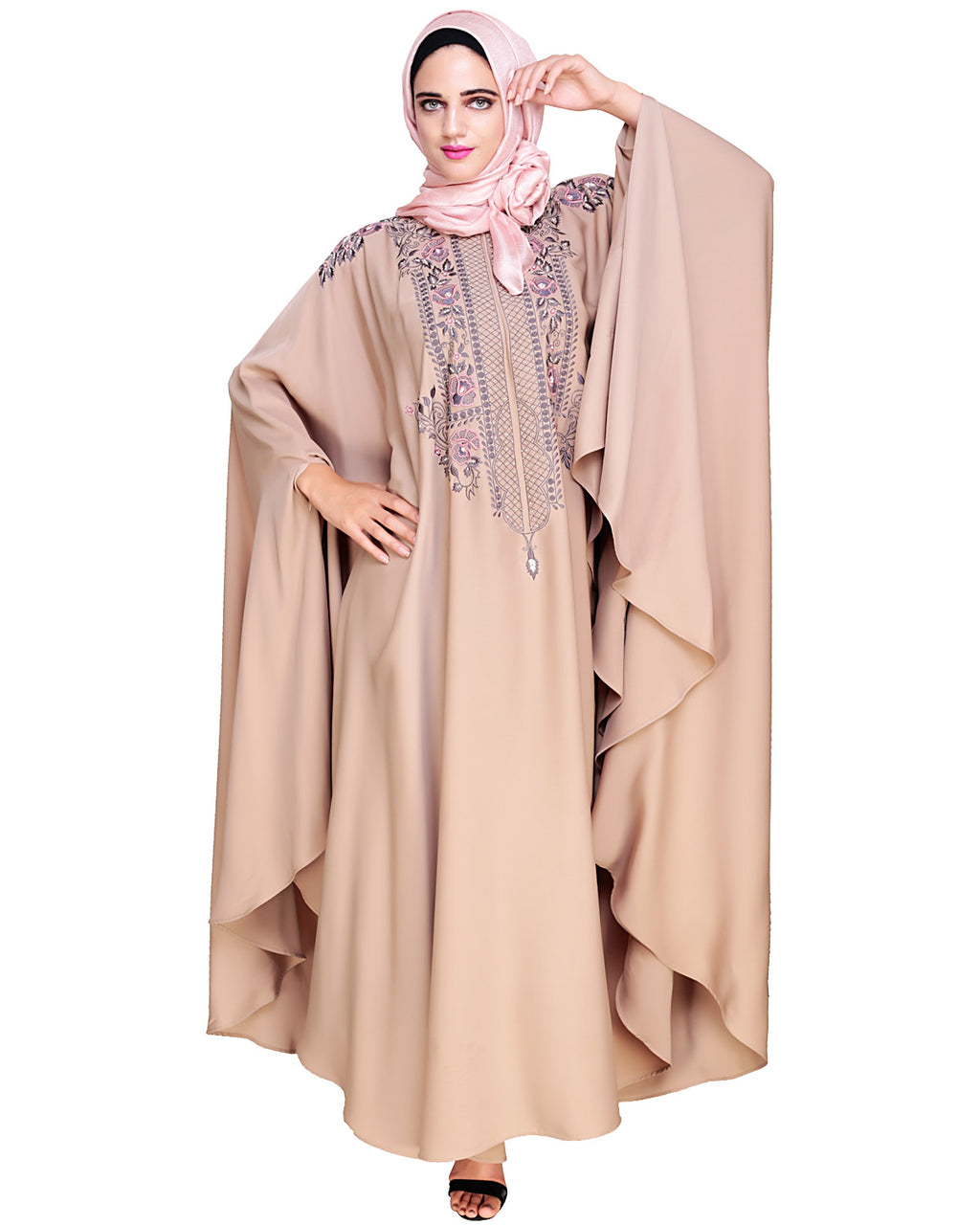 Royal Beige Irani Kaftan Wine