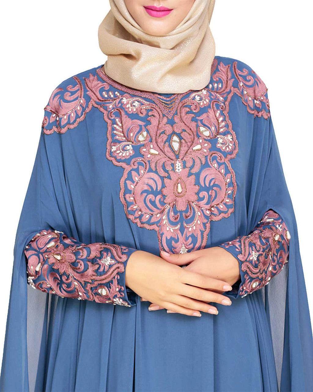 Luxury Black Irani Kaftan DARK WINE