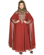 Luxury Black Irani Kaftan Wine