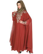 Luxury Black Irani Kaftan DARK WINE