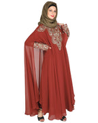 Luxury Black Irani Kaftan DARK WINE
