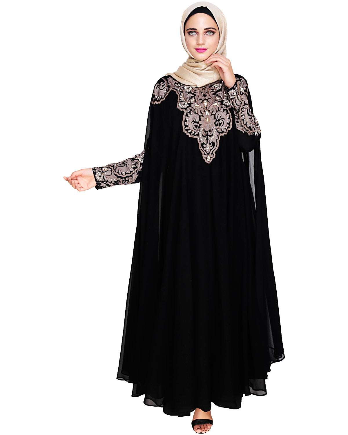 Luxury Black Irani Kaftan Black