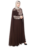 Luxury Black Irani Kaftan DARK WINE