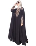 Luxury Black Irani Kaftan DARK WINE