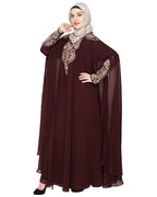 Luxury Black Irani Kaftan DARK WINE
