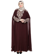 Luxury Black Irani Kaftan DARK WINE