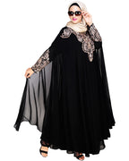 Luxury Black Irani Kaftan DARK WINE