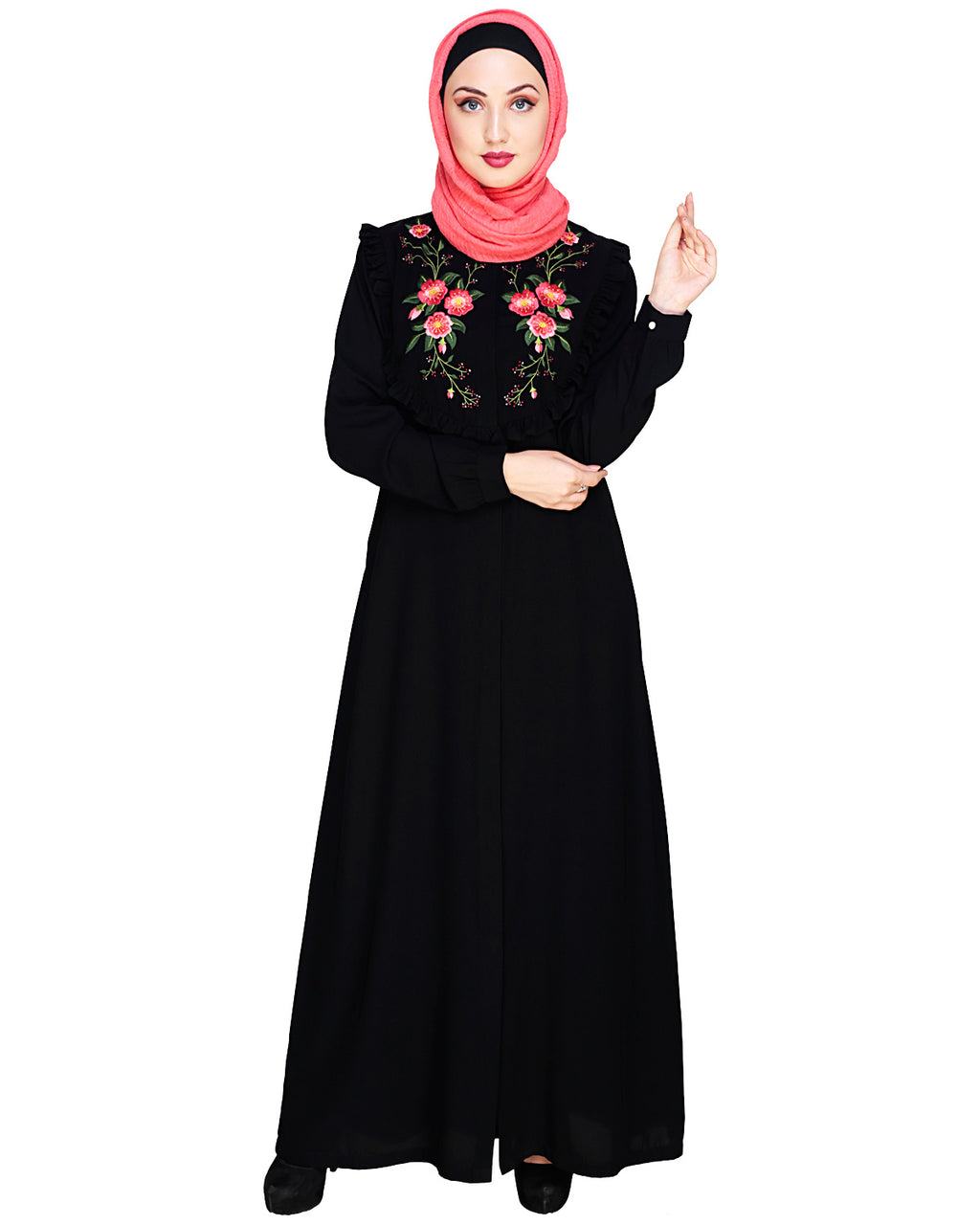 Ruffled Affair Abaya Black