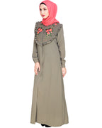 Ruffled Affair Abaya Blue