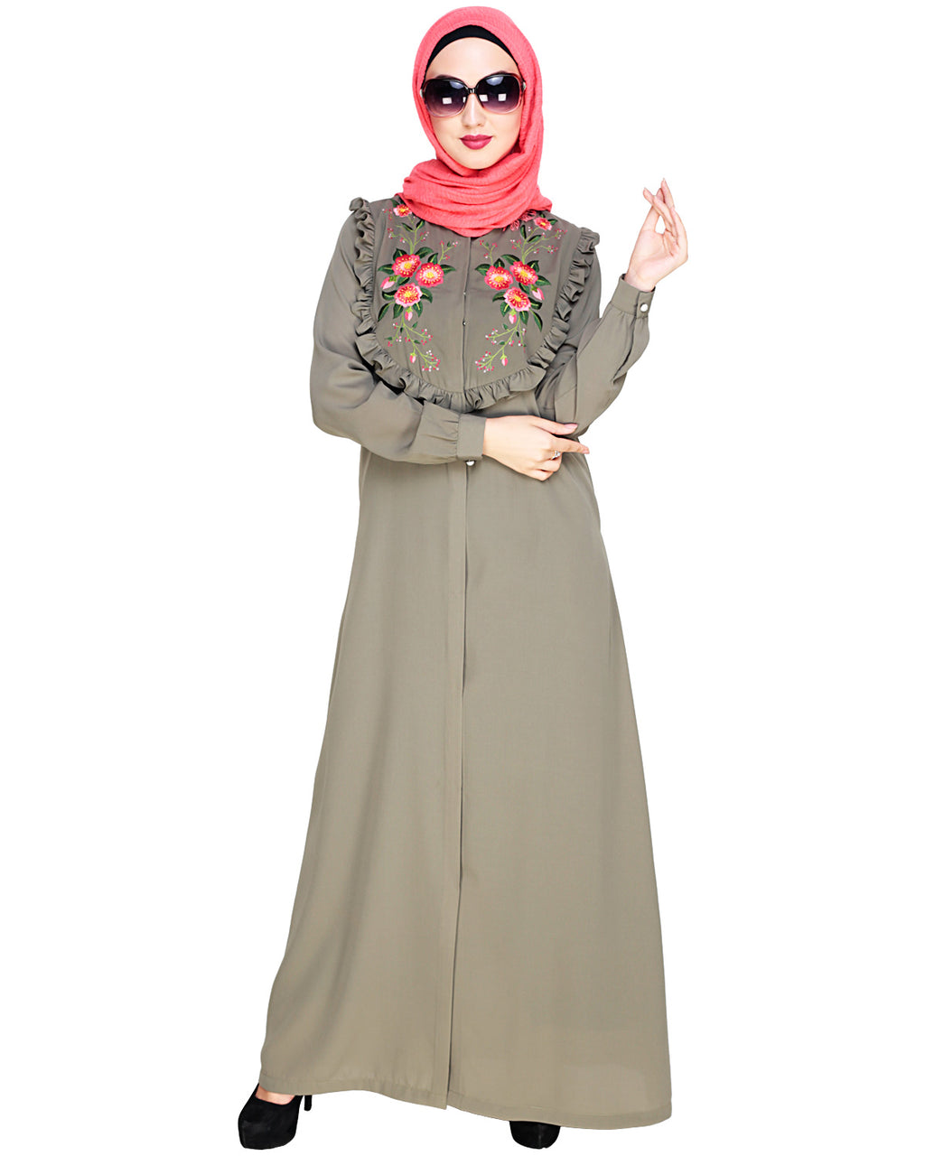 Ruffled Affair Abaya Dead Mint