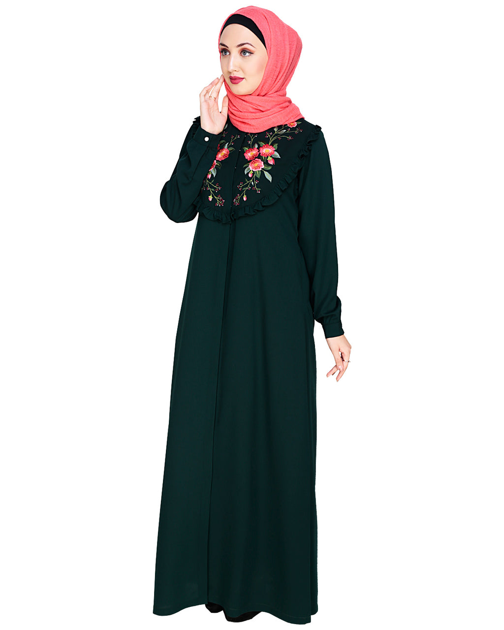 Ruffled Affair Abaya Dead Mint