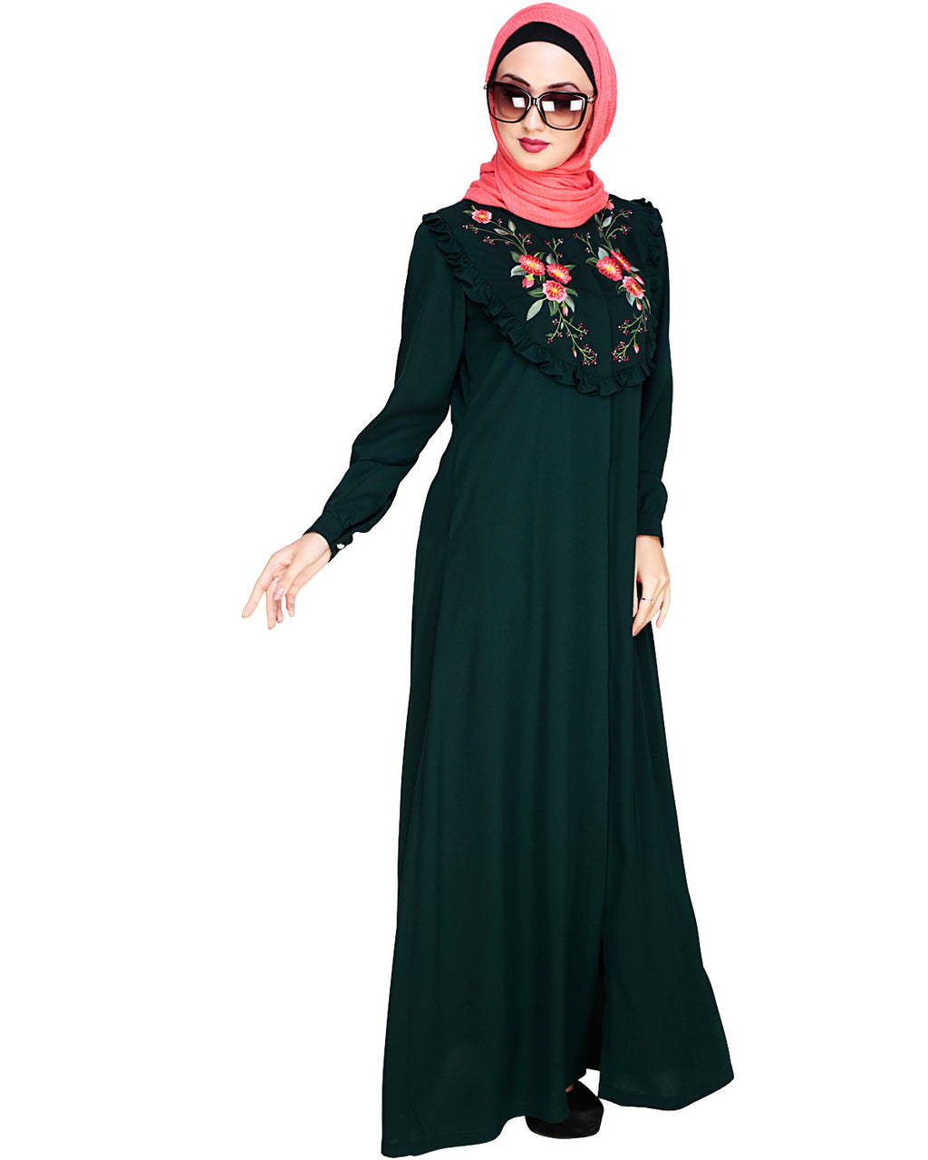Ruffled Affair Abaya Dead Mint