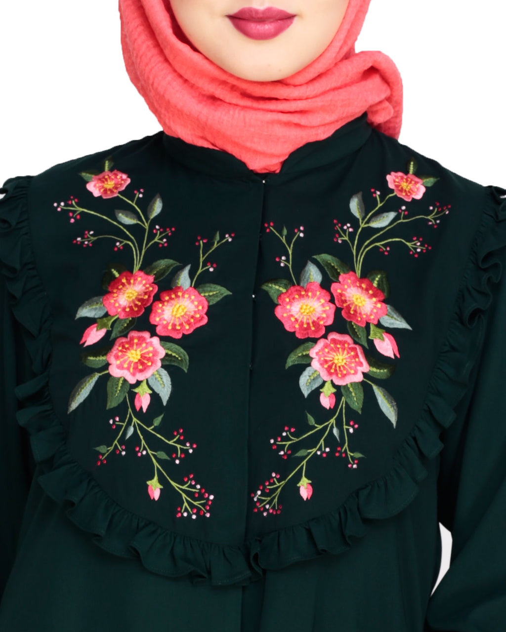 Ruffled Affair Abaya Dead Mint